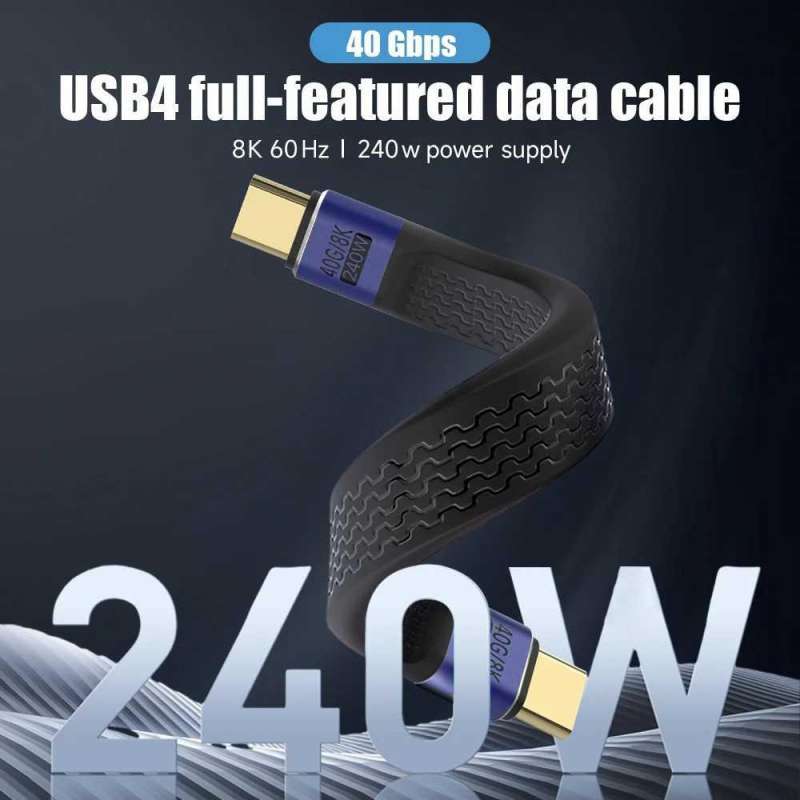 MOSHOU Kabel USB Type C Fast Charging 240W Pengisian Super Cepat,  Transfer Data 40 Gbps, Output Video 8K IH