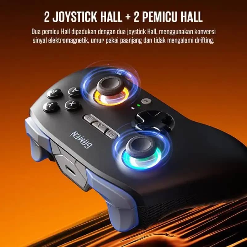 Promo Gamen Ziro Gamepad 3 Mode Koneksi Rgb Light Dengan Joystick Hall ...