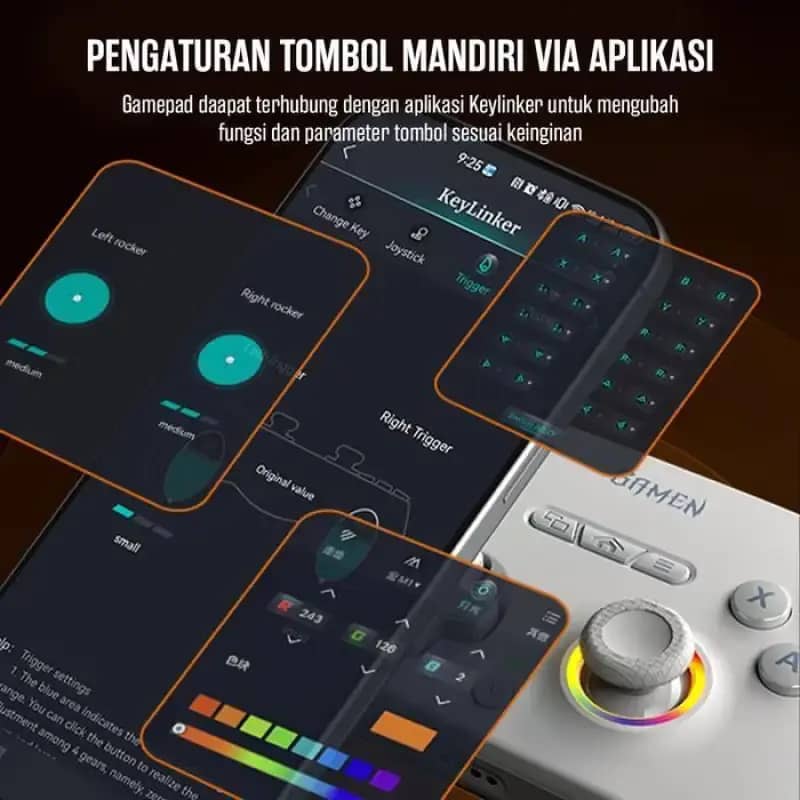 Promo Gamen Ziro Gamepad 3 Mode Koneksi Rgb Light Dengan Joystick Hall ...
