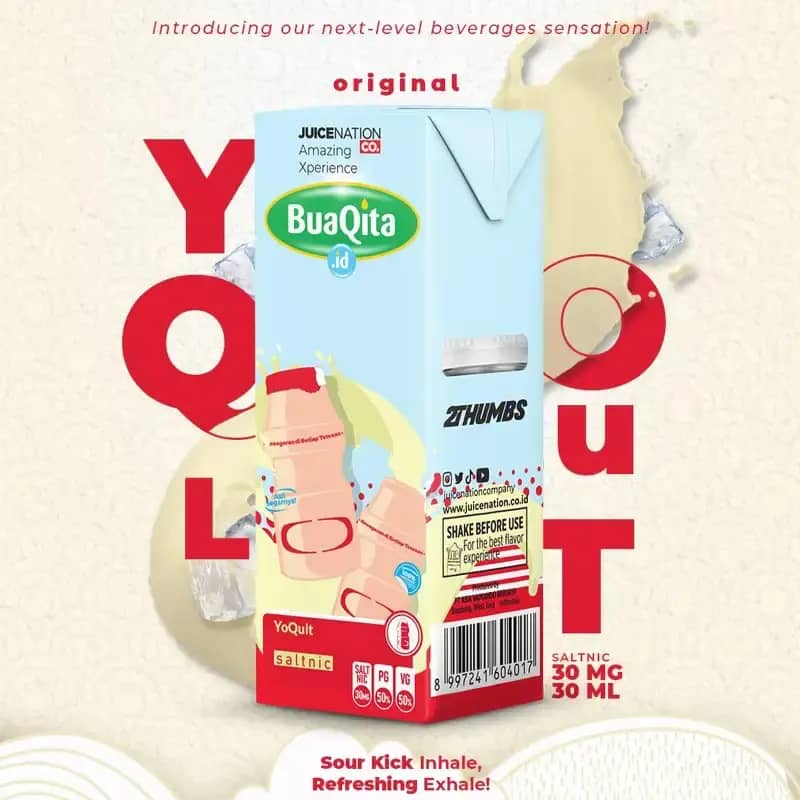 BuaQita YoQult Original Salt Nic 30ML by Juicenation x 2Thumbs / Liquid  Buaqita