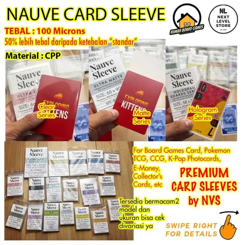 Promo Nauve Premium Card Sleeves Pelindung Kartu Sleeve Board Game 100um  K-pop Photocard Tcg Mtg Protector Hologram Diskon 54% Di Seller Next Level  Store - Dukuh Kupang, Kota Surabaya | Blibli
