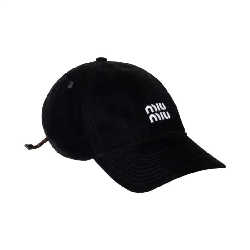 Velvet Hat Miu Miu Baseball Cap Miu Miu Authentic Women display picture 3