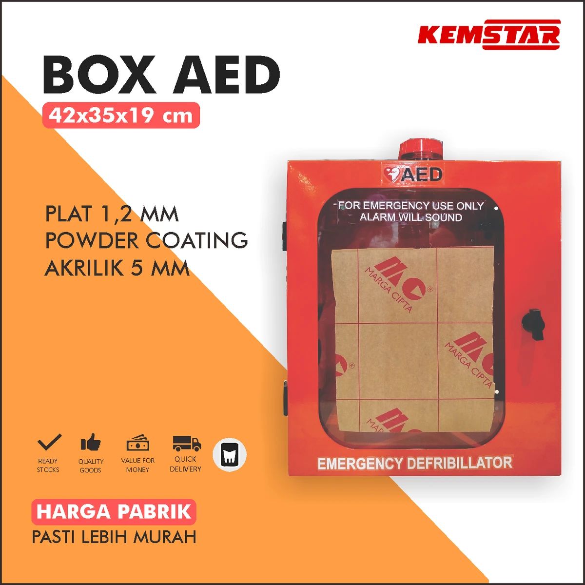 Jual Box Aed / Kotak Aed Defibrillator With Alarm Aed Box Container ...