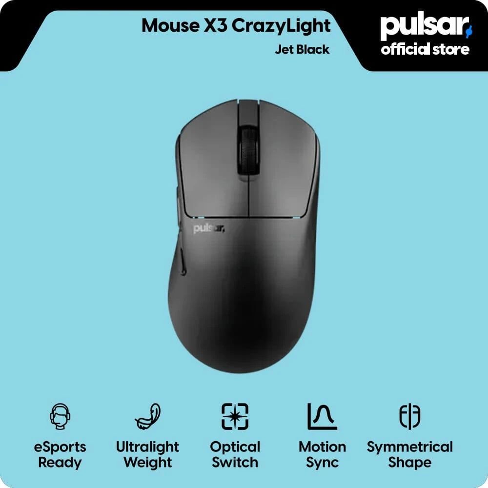 Promo Pulsar Wireless Gaming Mouse X3 Crazylight Jet Black Hitam