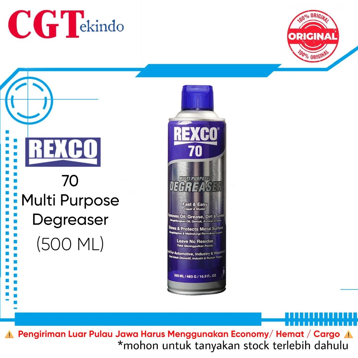 Jual Rexco 70 Multi Purpose Degreaser 500ml Pembersih Oli Gemuk Mesin ...