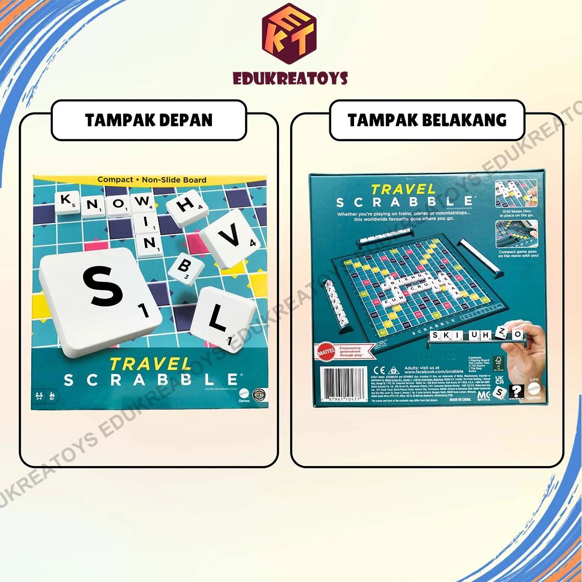 Promo Mainan Anak Travel Scrabble Board Game Diskon 49% Di Seller ...