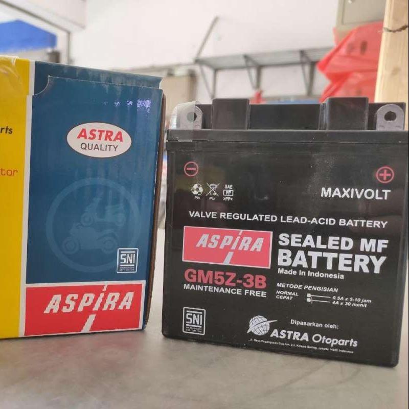 Jual AKI MOTOR SUZUKI SHOGUN ASPIRA GM5Z-3B KERING 12V 5AH di Seller