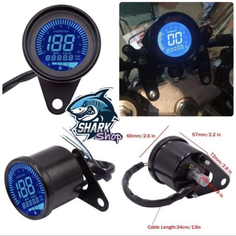 Jual Speedometer Digital Komplit-ampere Bensin-odometer-tachometer Rpm ...
