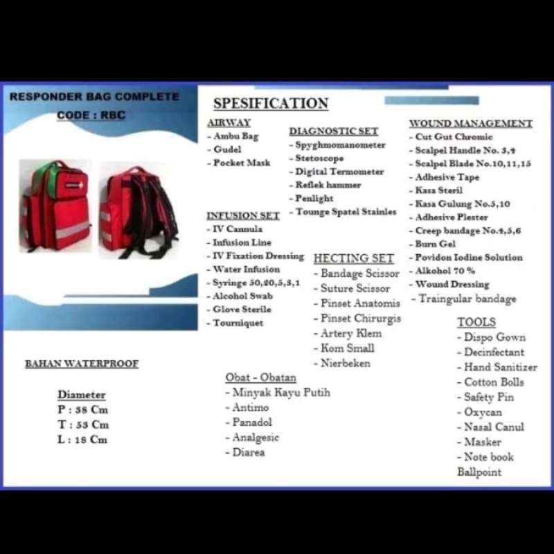 Promo Tas Emergency Kit Emergency First Aid Kit Responder Bag Plus 