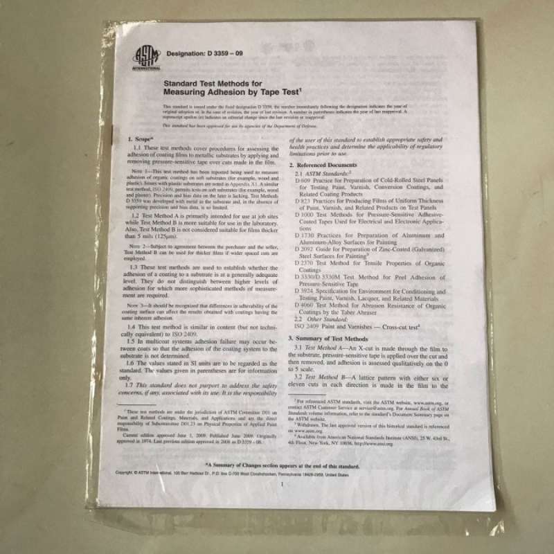 Promo ASTM D3359 Standard Test Methods for Measuring Adhesion by Tape