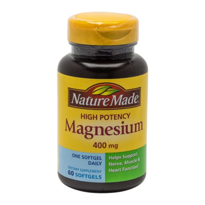 Jual Nature Made Magnesium Extra Strength, 400 mg, 60 Softgels di