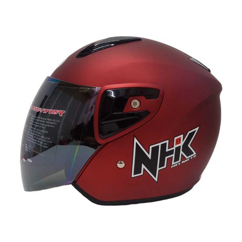 Jual HELM NHK R7 SR SOLID POLOS MAROON DOFF HELM NHK HALF FACE ORIGINAL