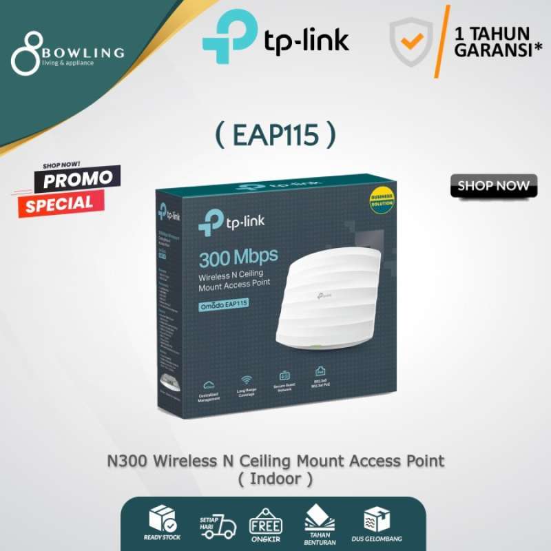 Promo TP LINK EAP115 300Mbps Wireless N Ceiling Mount Access Point