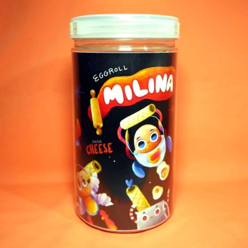 Jual Kue Semprong Egg Roll Milina Kemasan Stoples Tabung Premium