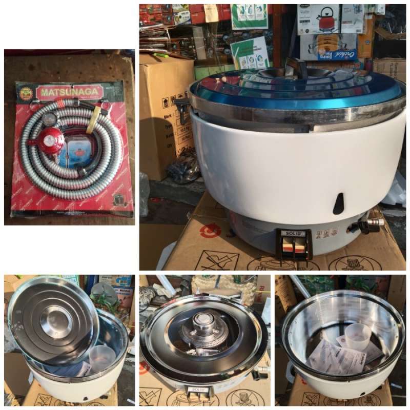 Promo RICE COOKER GAS SOLID 23 LITER+SELANG REGULATOR MATSUNAGA Diskon