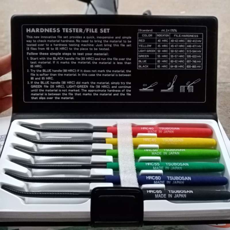 Promo Tsubosan Hardness Tester / File Set Hrc40 Hrc65 6Pcs Diskon 17