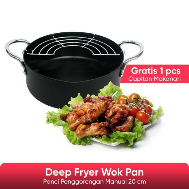 Jual Panci Penggorengan Deep Fryer Wok Pan 20 cm Manual Deep Fryer
