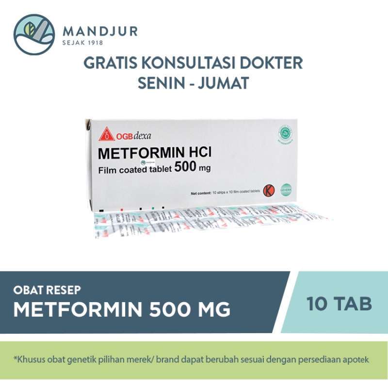 Jual Metformin 500 Mg 10 Tablet Di Seller Apotek Mandjur Official Store ...