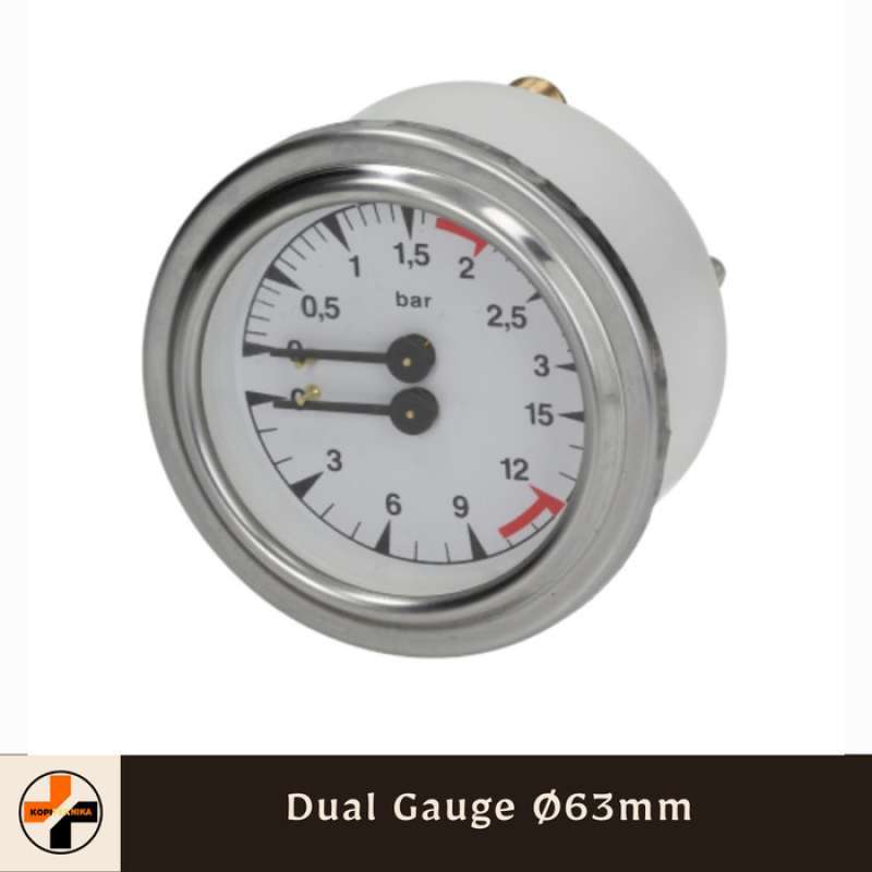Promo Dual Pressure Gauge untuk Espresso Machine diameter 63mm Diskon