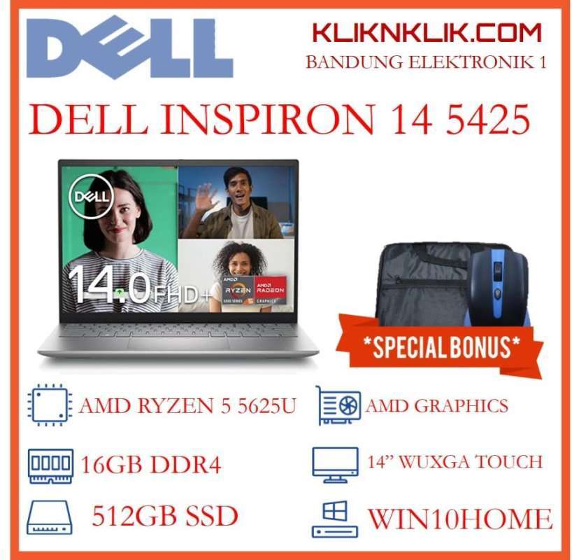 Jual Laptop Dell Amd Ryzen 5 5625u 16gb 512gb 14 Inch Touch Screen ...