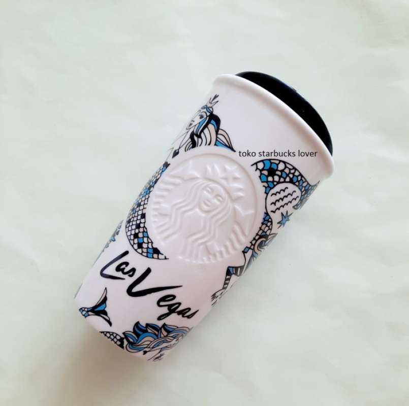 Promo Starbucks Tumbler Double Wall Ceramic Tall Las Vegas Mermaid