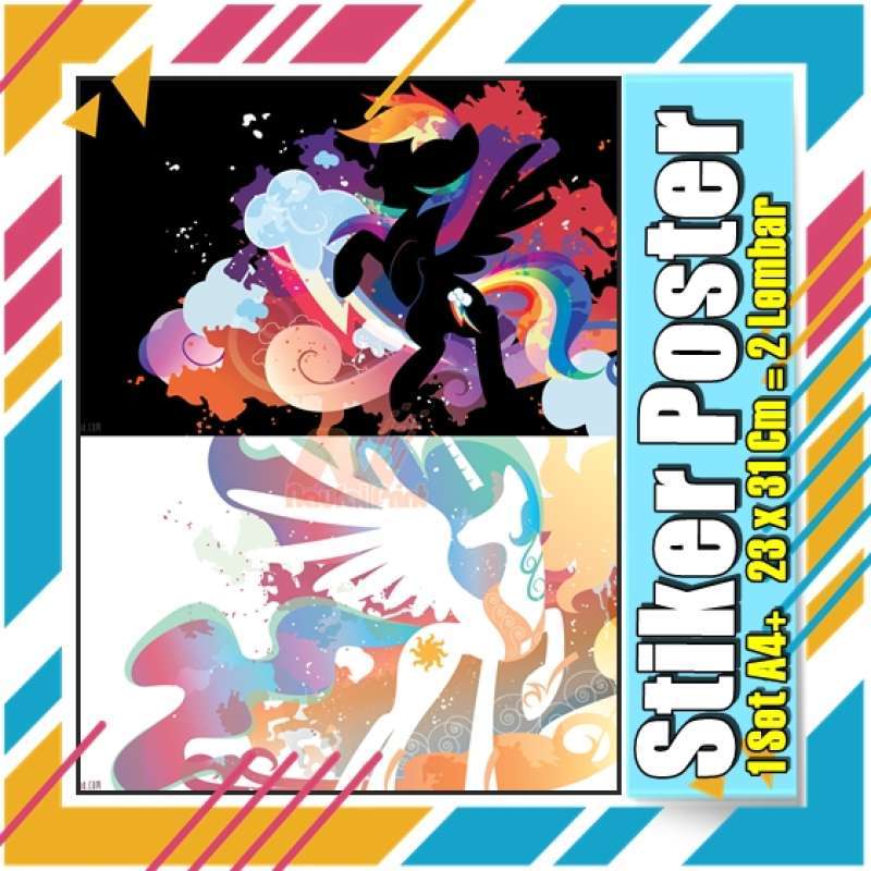 Jual Poster Stiker My Little Pony A4 + Animasi Kartun Acara Tv Kertas ...