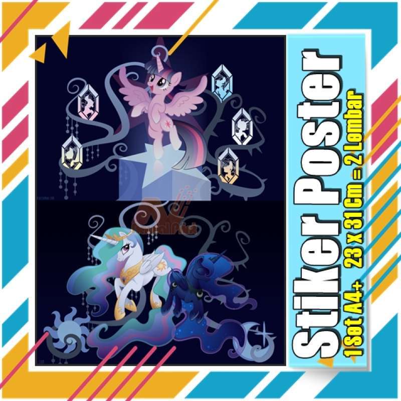 Jual Poster Stiker My Little Pony A4 + Animasi Kartun Acara Tv Kertas ...