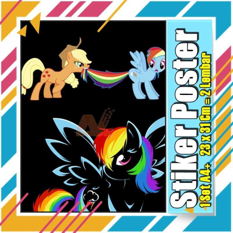 Jual Poster Stiker My Little Pony A4 + Animasi Kartun Acara Tv Kertas ...