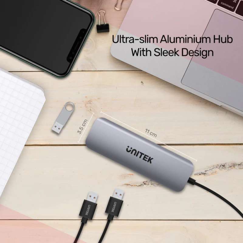 Promo Unitek H1107E Uhub P5+ 5In1 UsbC Hub With Usb 3.0 Hdmi And