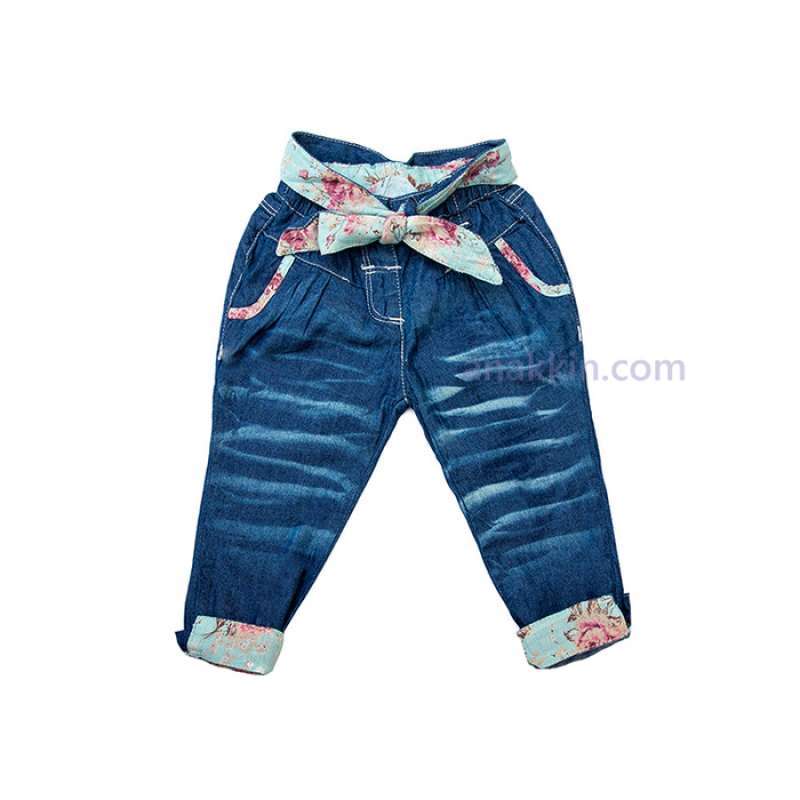 Promo Celana Panjang Anak Blue Wash Baby Girl Jeans + Belt / Jeans Anak