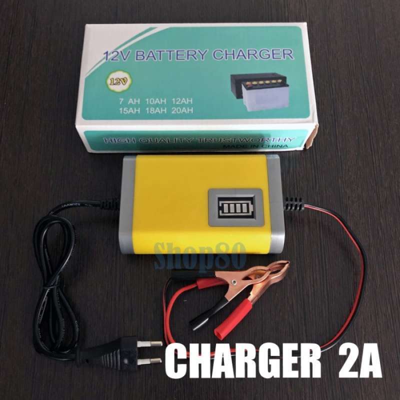 Jual Charger Accu 2A / 6A Alat Cas Aki 12V Otomatis Portable Motor