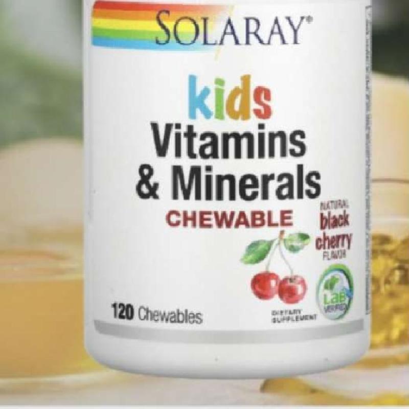Promo Solaray kids Vitamin & Mineral Chewable Black Cherry 120 Chewables Diskon 33 di Seller