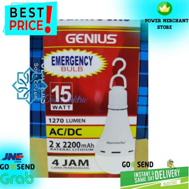 Promo Hannochs Genius Led 15 Watt Ac/dc (emergency Light) Diskon 23% Di ...