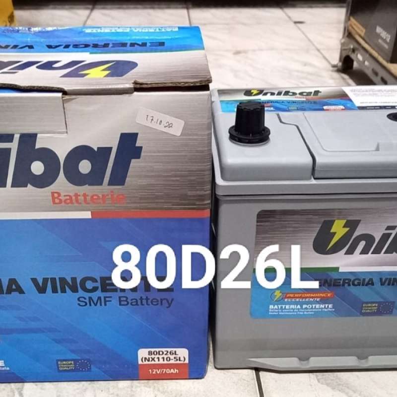 Promo Aki Mobil Toyoya Inova Fortuner Diesel Lama Unibat MF 80D26L 70AH