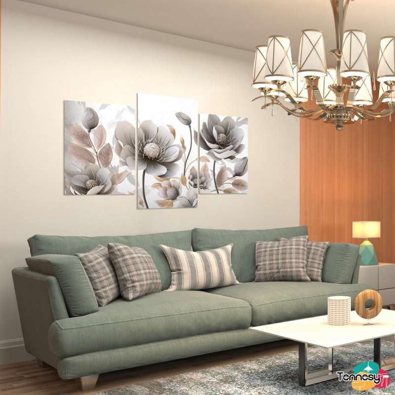Promo Tennesy Hiasan Dinding Set Bunga 3d 3 Panel Besar Dekorasi