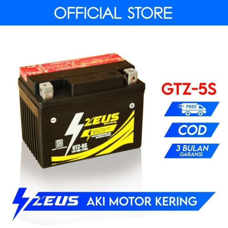 Promo Aki Motor Honda Beat Injeksi GTZ5S Zeus Battery Super Power Aki
