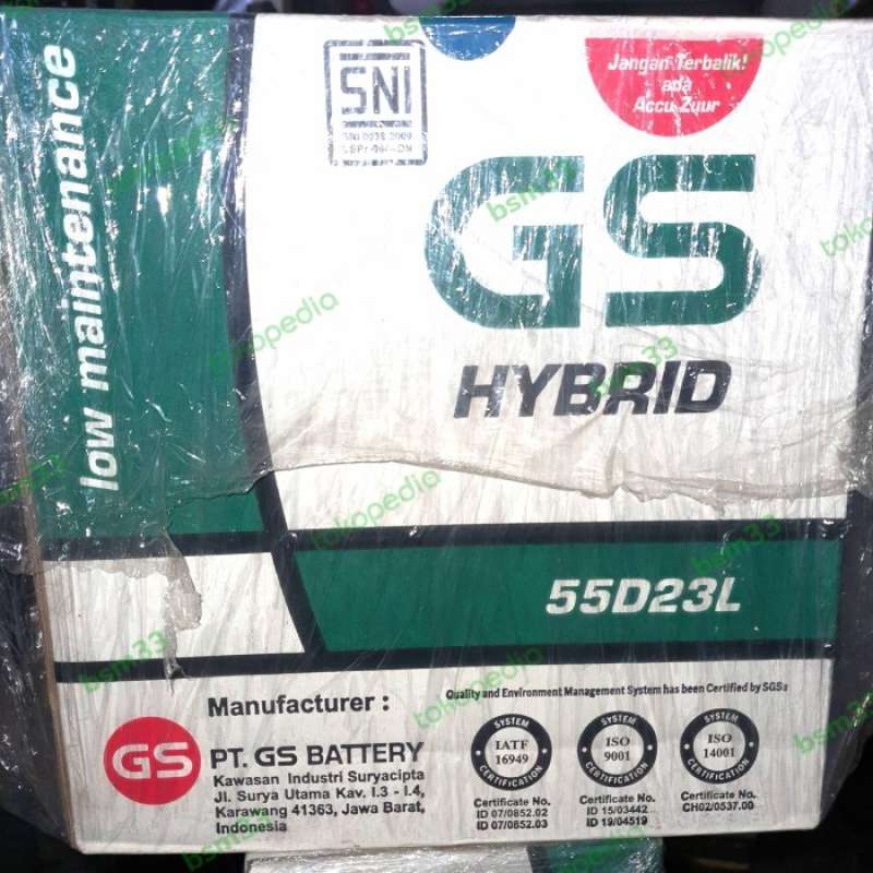 Promo AKI GS HYBRID 55D23L -12V/60AH LOW MAINTENANCE Diskon 28% di