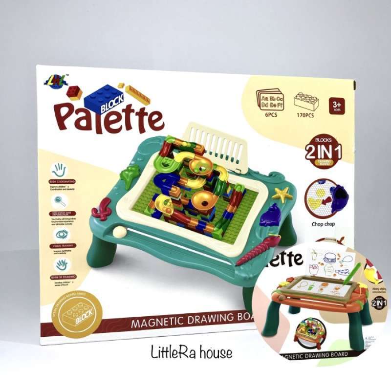 Promo Magnetic Drawing Board Model Block & Sliding Ball Spiral | Block ...