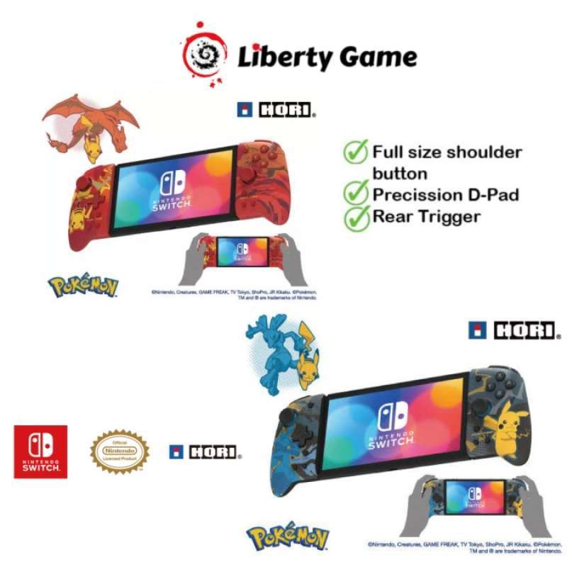 Promo Nintendo Switch Hori Split Pad Pro Charizard / Lucario Pikachu ...