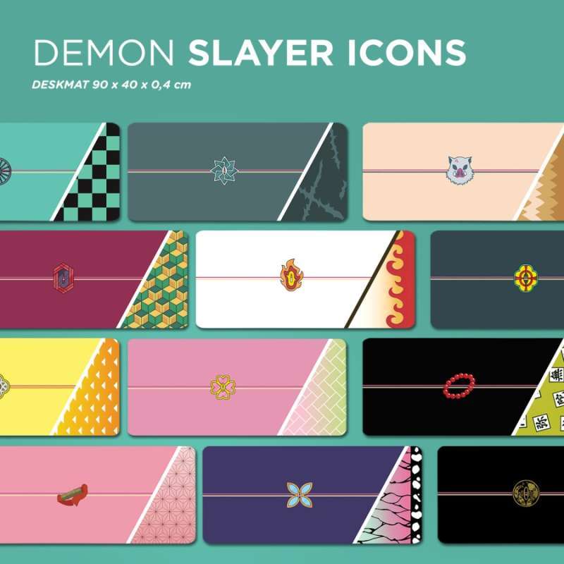 Promo Demon Slayer Icons Deskmat Mousepad Mouse Pad Desk Mat 90 X 40cm ...