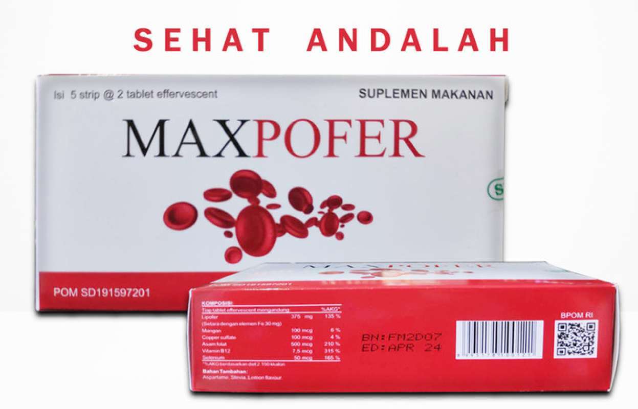 Promo maxpofer 1 box 10 tablet zat besi vit b12 asam folat