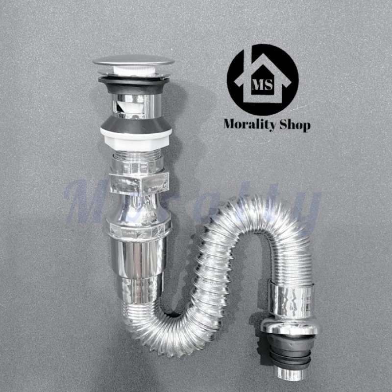 Promo Set Afur Tekan + Selang Sifon Tarik Washtafel Avur Siphon ...