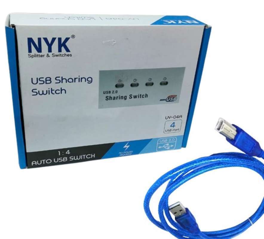 Promo Auto Switch Hub Usb Printer 4 Port Sharing Switcher plus kabel 1.