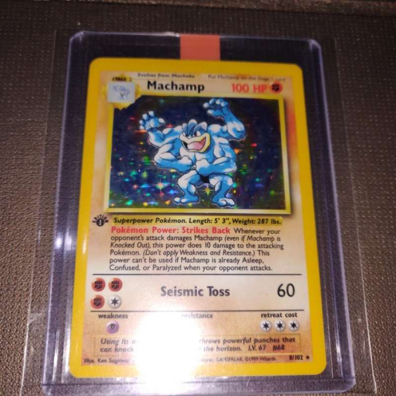 Promo Kartu Pokemon TCG EN Base Set 1st Machamp Holo Crimp Error Diskon ...