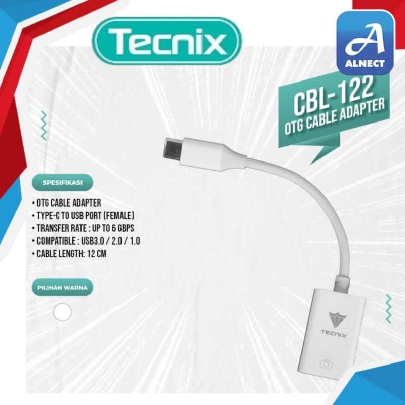 USB OTG Cable TECNIX CBL-122 Type-C OTG Cable Adaptor ORIGINAL