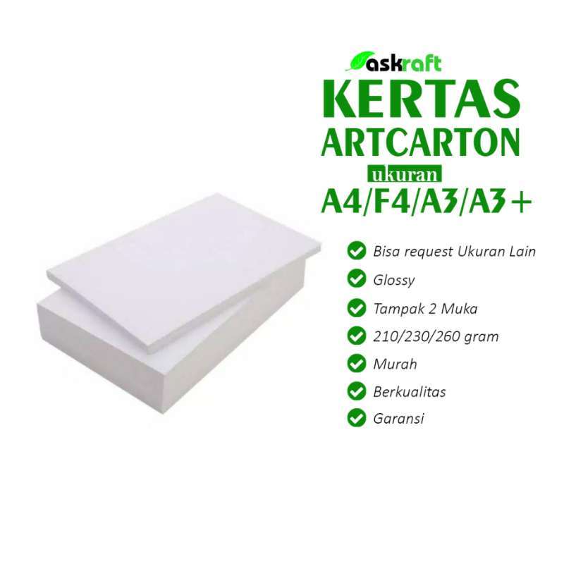 Jual Kertas Art Carton / Art Paper 260 Gram Ukuran 21,5x33 Cm F4 Folio