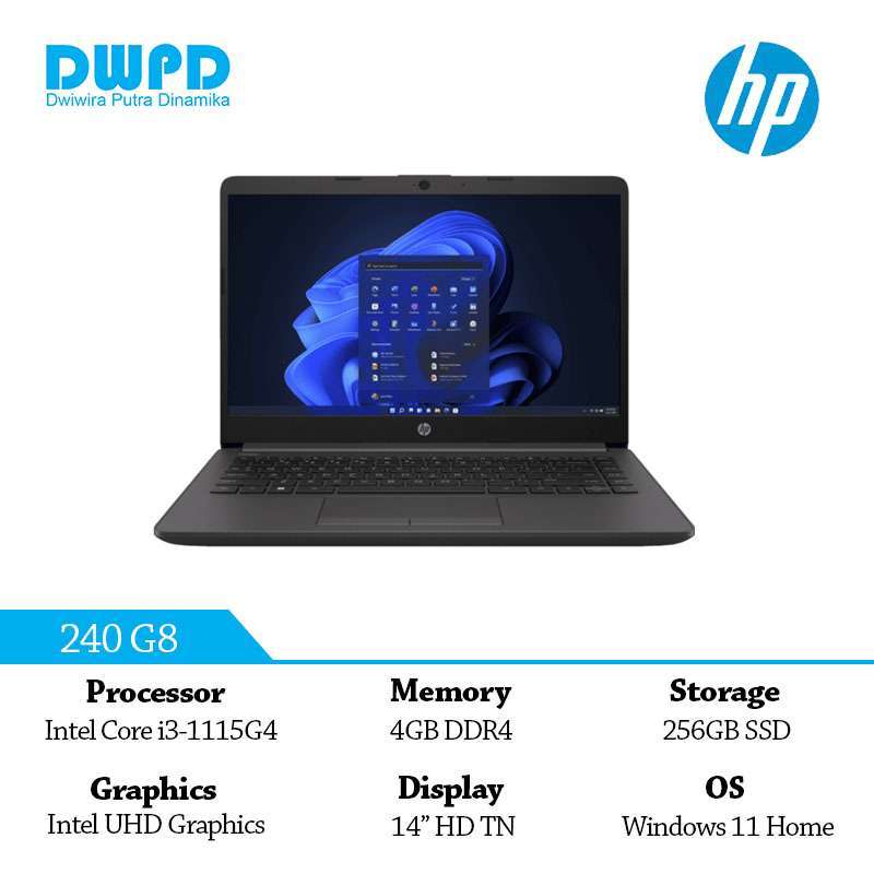 HP Notebook 240 G8 Intel Core i3-1115G4 4GB DDR4 256GB SSD 14