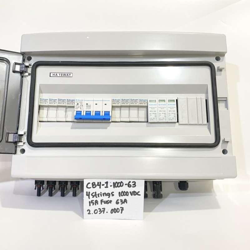 Promo Slocable PV Combiner Box 4 Strings 1000V DC 15A Fuse | DC Breaker ...