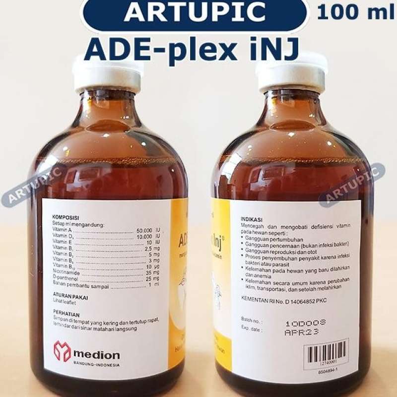 Promo Ade-Plex Injection 100 Ml Multivitamin Ayam Unggas Sapi Kambing ...