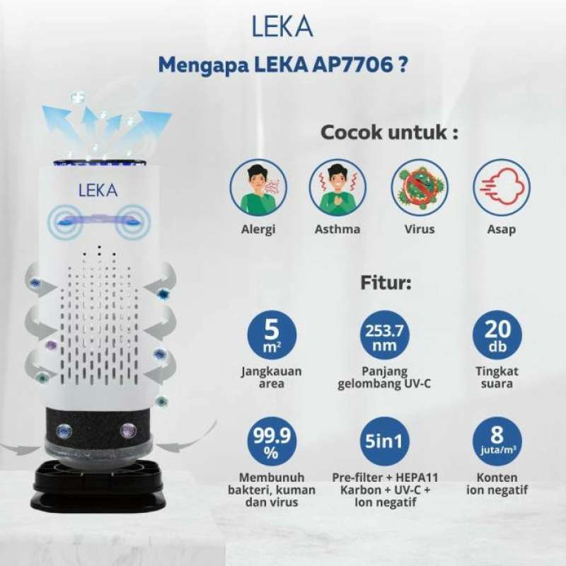 Promo Air Purifier Mini Portable Hepa Filter Terbaik Diskon 9 di
